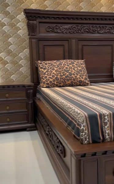 double bed/shesham wood bed/bed set/solid bed/king size bed/bed dressi 2