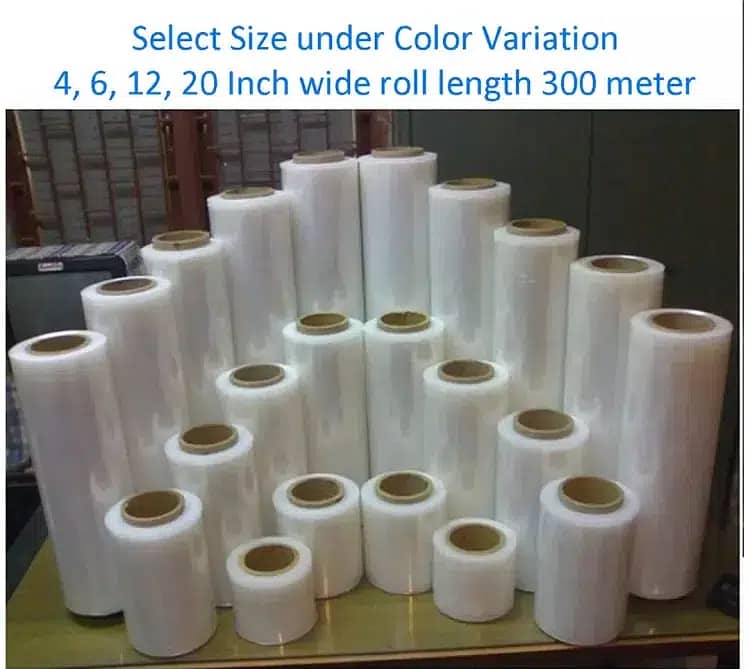 Tab 20,12,8,6,Inches Shrink Wrapping roll Packing Plastic Stretch Roll 0