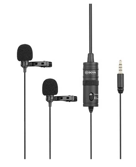 BY-M1DM Dual Omni-directional Lavalier Mic 0