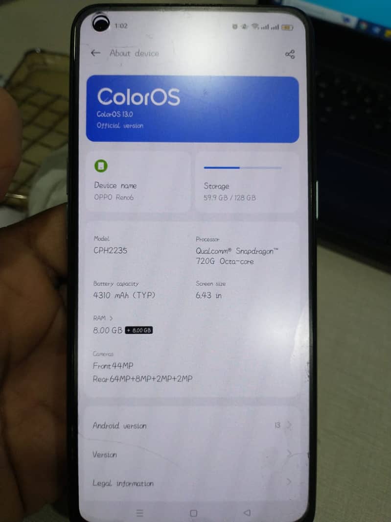 Want ot sell OPPO RENO6 Rs 56000 3