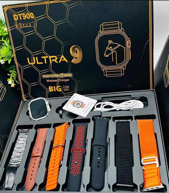 ULTRA 9 Smart Watch with 7 Strips in Different Colors. 1