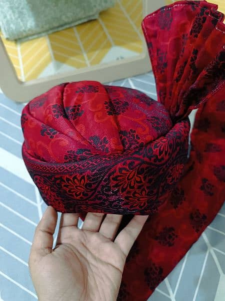 groom turban. red colour 1