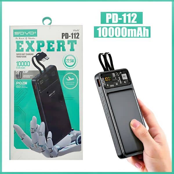 SOVO PD-112 10000mAh Super Fast 22.5W Portable Charger Power Bank 1