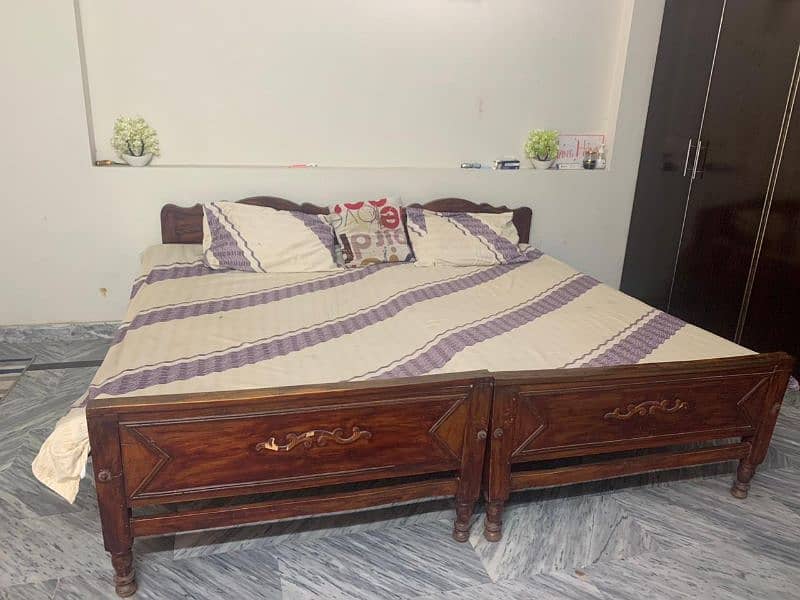 Pure Wood Sofa and 2 Palangs (Single Bed) 5