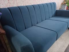 5 Seater suede sofa for sale in blue colour brand new