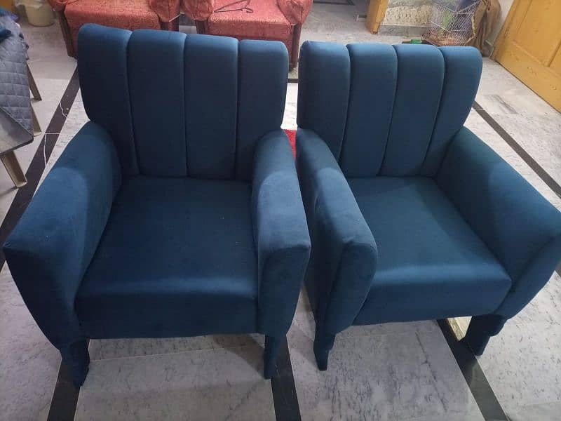 5 Seater suede sofa for sale in blue colour brand new 2