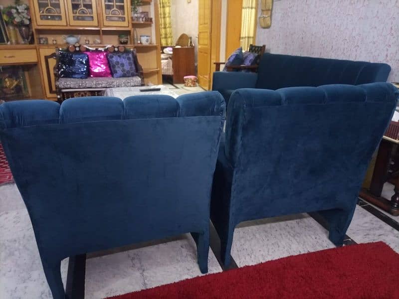 5 Seater suede sofa for sale in blue colour brand new 6