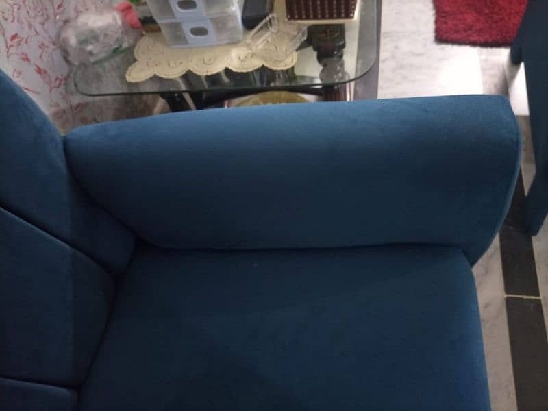 5 Seater suede sofa for sale in blue colour brand new 9