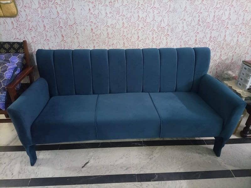 5 Seater suede sofa for sale in blue colour brand new 10