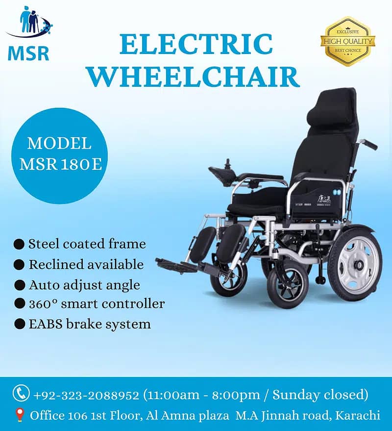 Electric Wheelchair for Sale in Karachi | Brand New | Power Wheelchair 10
