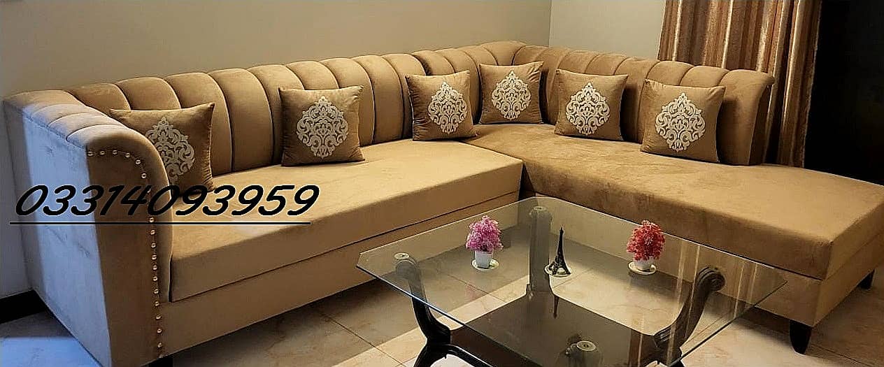 L shape sofa set , Thick wood & Molty foam 0