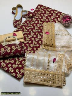 5pcs women chiffon embroidered suit/women cloth/chiffon dress