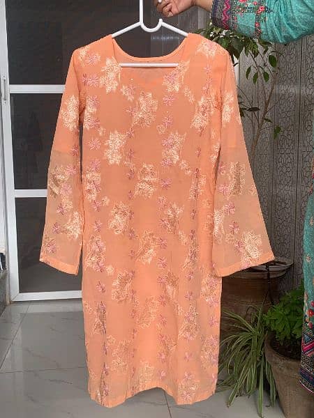 peach colour used shirt but in very good condition for sale 3