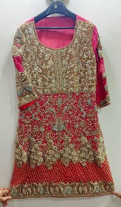 AJWA brand gorgeous red and mehroon bridal lehenga 0