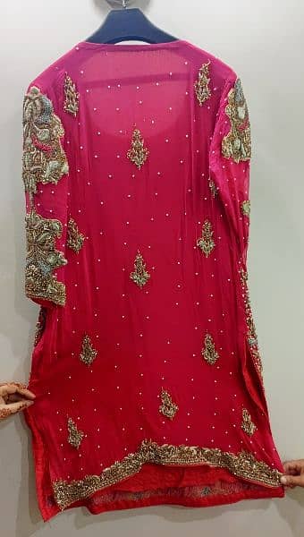 AJWA brand gorgeous red and mehroon bridal lehenga 1