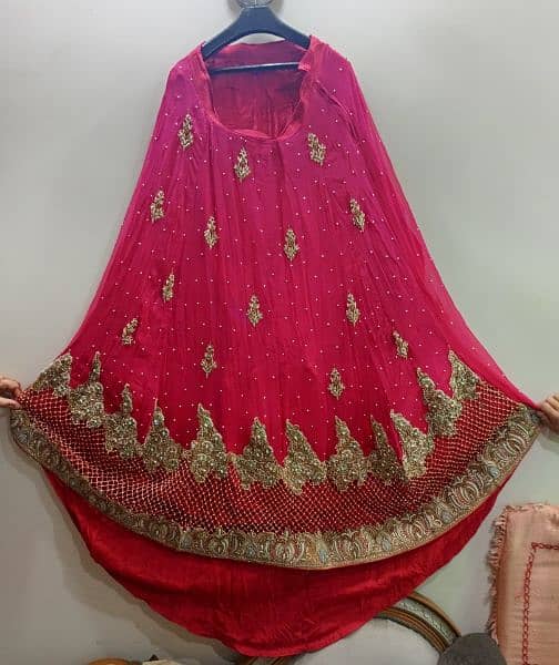 AJWA brand gorgeous red and mehroon bridal lehenga 2