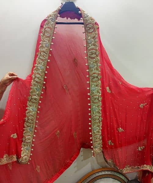 AJWA brand gorgeous red and mehroon bridal lehenga 4
