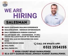 SaleMan Required/Salesman/Sales Job