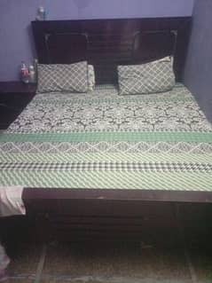 Bed with 2 side tables good in condition