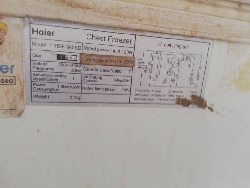 haier deep freezer one door HDF-345SD 6