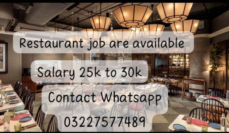 restaurant job are available 0