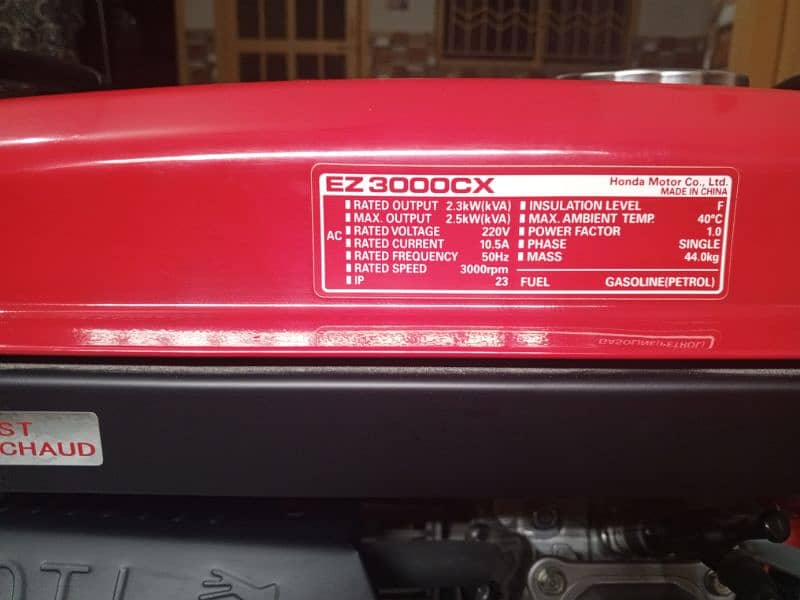Honda EZ 3000 CX Generator (2.5 kv) for sale in new condition 3