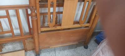 Baby Cot with Swing (Made in pure Diyar Wood)