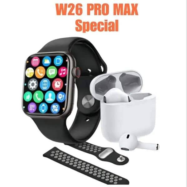 W26 PRO MAX Special SMARTWATCH with FREE EARBUDS

Just Rs2499 4