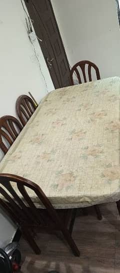 Wooden Dining table 6 chairs