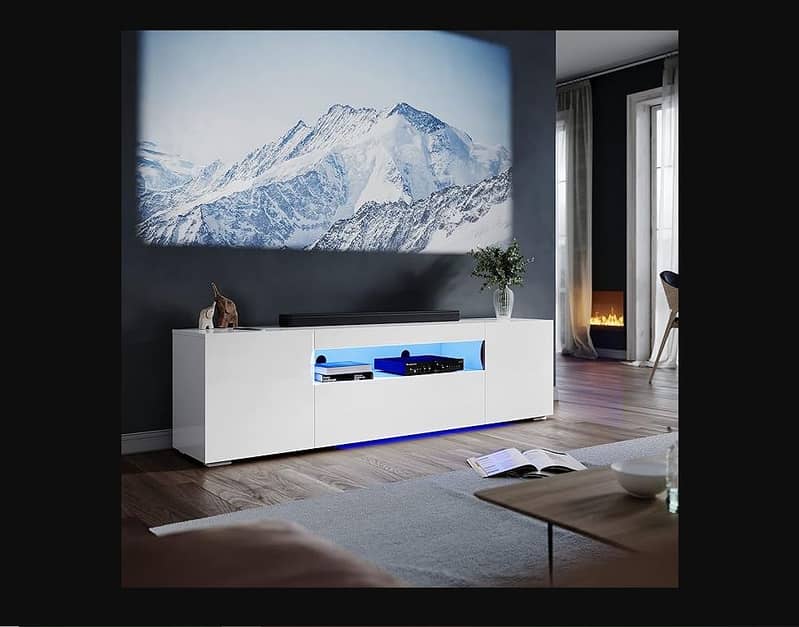 MODERN TV CONSOLE WITH LED LIGHT FOR UPTO 60 INCHES LED TV 0