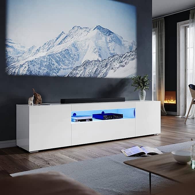 MODERN TV CONSOLE WITH LED LIGHT FOR UPTO 60 INCHES LED TV 4