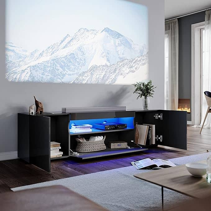 MODERN TV CONSOLE WITH LED LIGHT FOR UPTO 60 INCHES LED TV 5