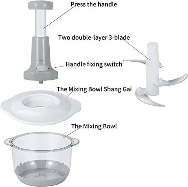 Multifunctional Hand Press Chopper with Handle 4