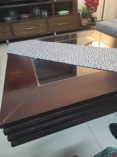 glass wooden table