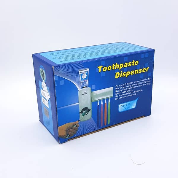 Toothpaste Dispenser With 5 Brush Holder Wall Mounted 3