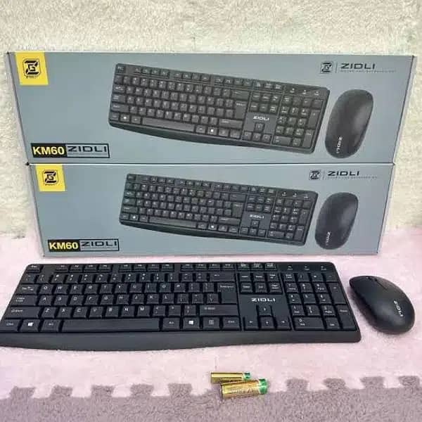 KM60 ZIDLI Wireless Mouse and Keyboard Set Black Best For Office Use 1