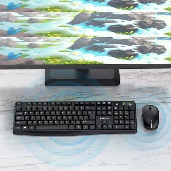KM60 ZIDLI Wireless Mouse and Keyboard Set Black Best For Office Use 3