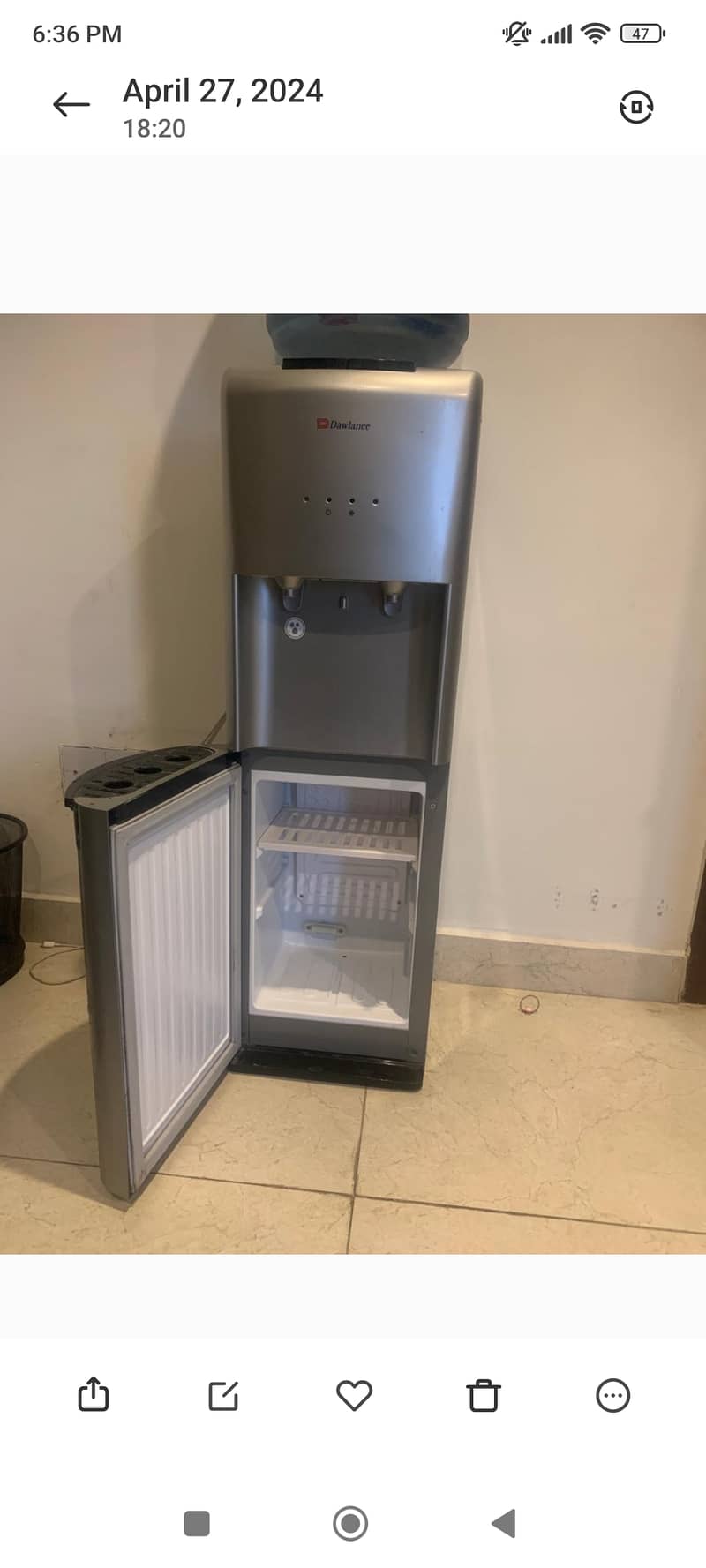 Selling dawlance water dispensor with mini refrigerator 4