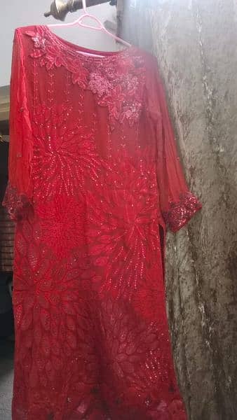 red dress 3 piece embroided small size 0