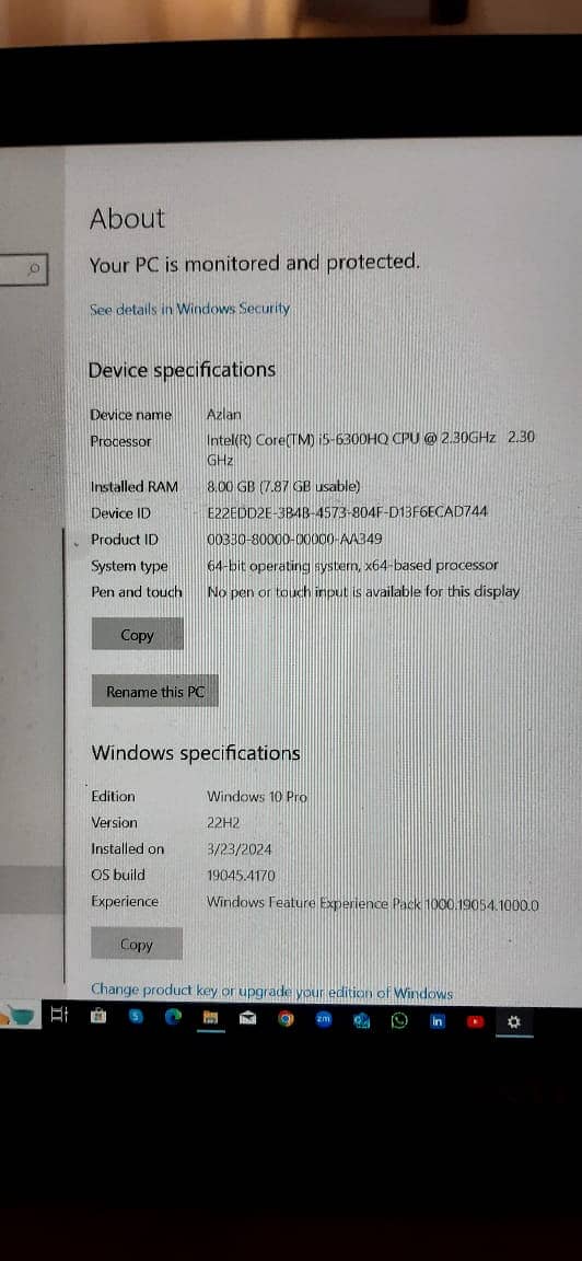 Dell Inspiron 15 7559 i5 6th Gen 8GB 256HD 4GB Nvidia GTX960m 8