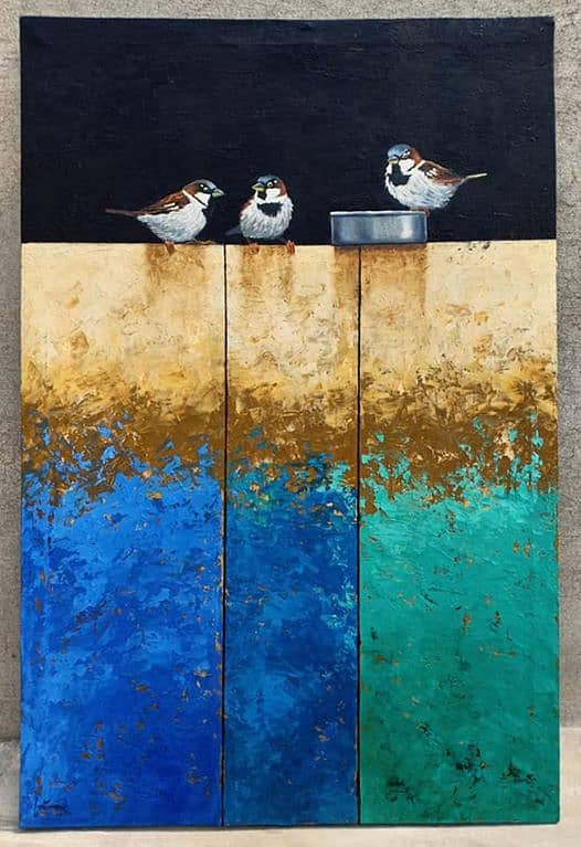 Abstract Painting of Birds 0
