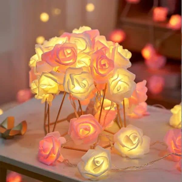 Rose Flower String Light|Wall Light For Home Decor In Multicolour . 12