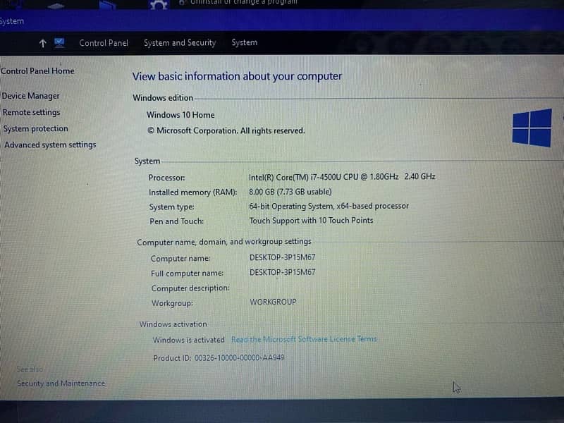 Dell inspiron 15R 5537 Touchscreen Core i7 4th gen 7