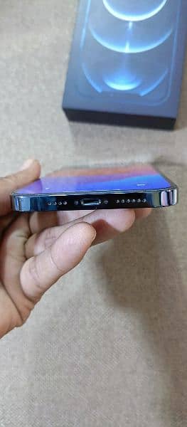 I phone 12 pro max 10 by 10 condition 256GB color space blue 2