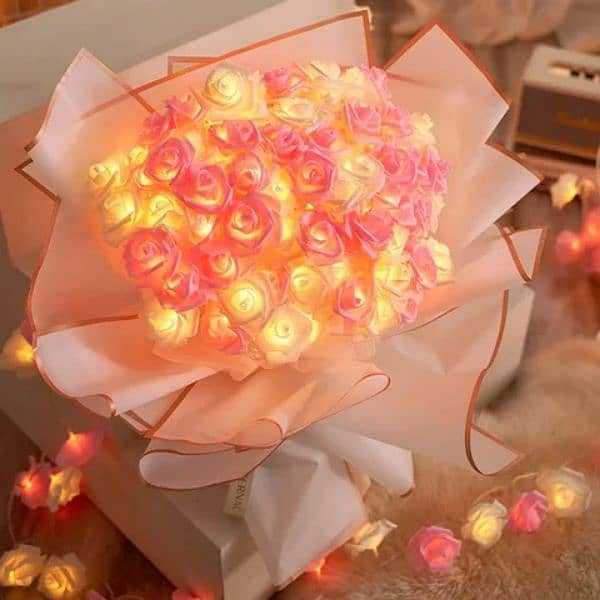 Rose Flower String Light|Wall Light For Home Decor In Multicolour . 16