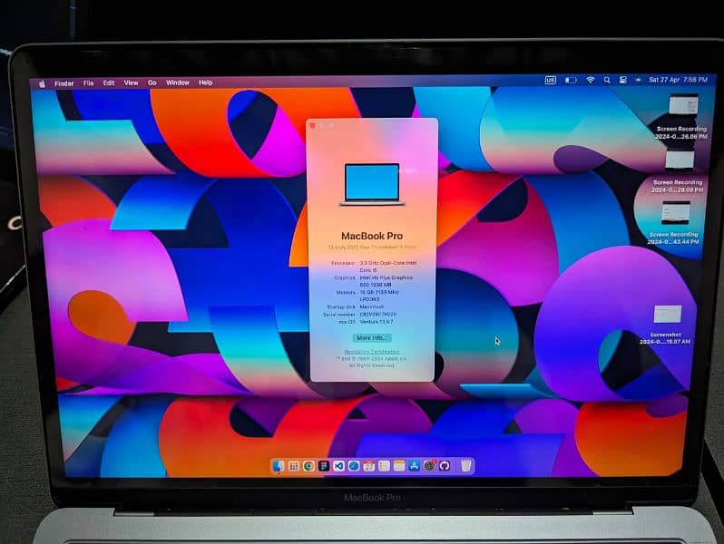 Mac book 2017 pro touch bar 16/512 6