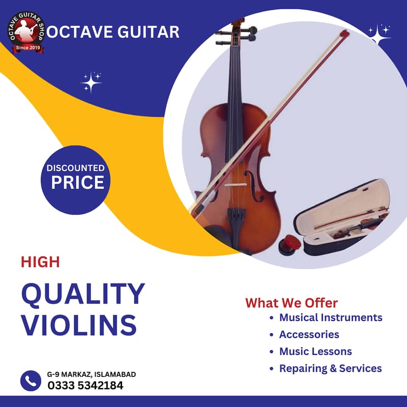 High Quality 4/4 Violin available at Octave Guitar Shop 0