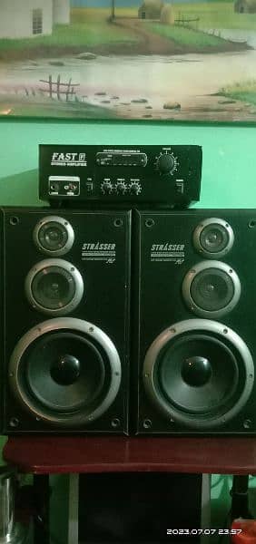 3 way bass reflex woofers / speakers with FREE all in one amplifier. 1