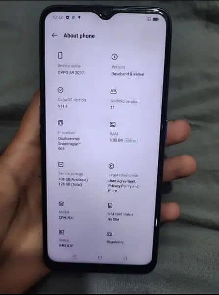 Oppo A9  8/128 gb ram mobail with box 8