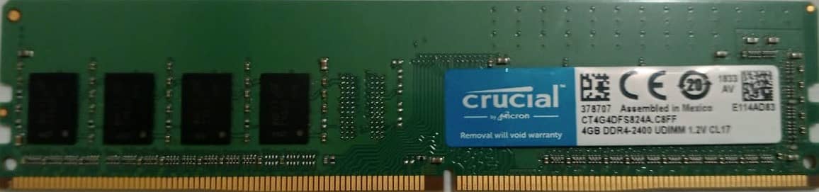 Crucial RAM 4GB DDR4 2400 MHz CL17 Desktop Memory CT4G4DFS824A Green/B 2
